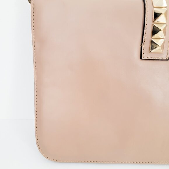Valentino Vitello Large Glam Lock Rockstud Flap Bag Poudre - Picture 8 of 15